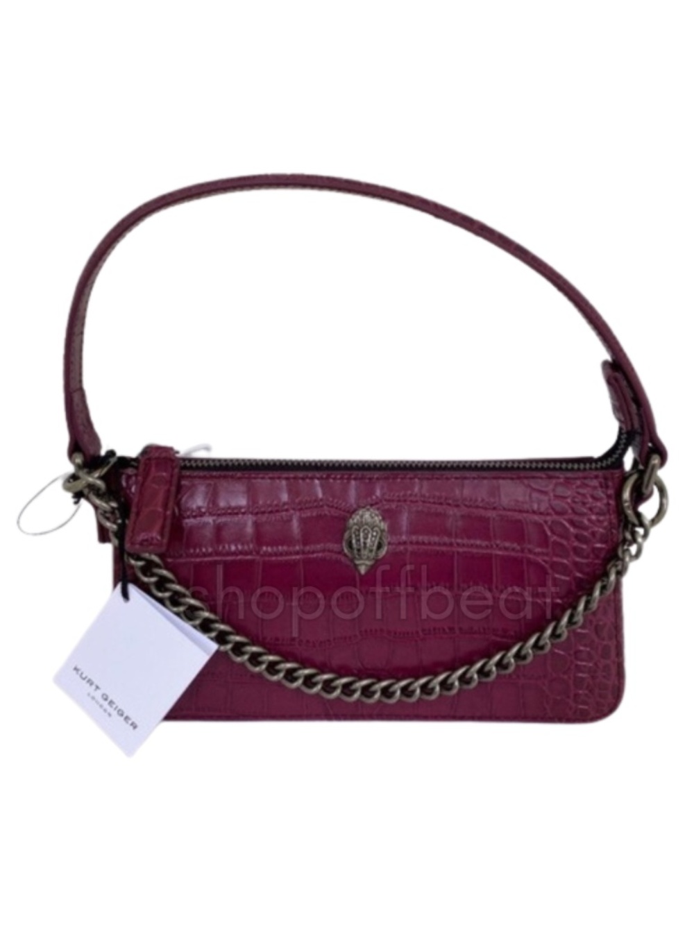 NEW Kurt Geiger Leather Shoreditch Pochette Wine Comb